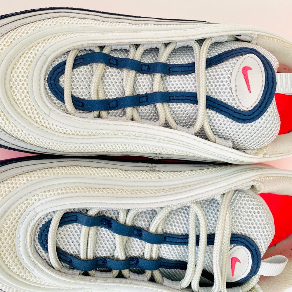 Wmns NIKE Air Max 97 Platinum Navy Orange - Picture 5 of 13